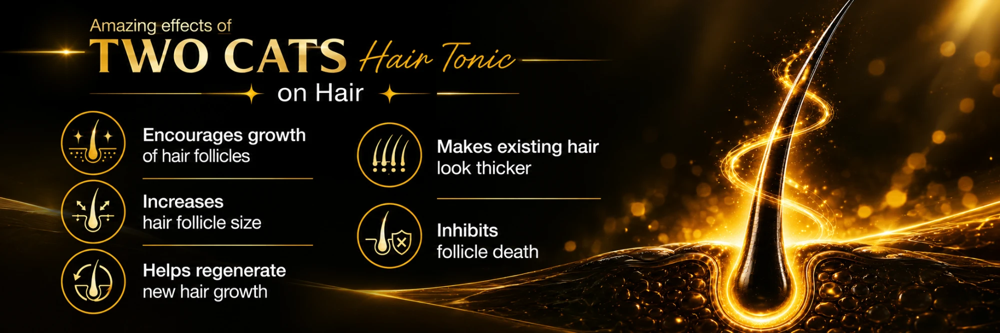 Amazing effects of Two Cats hair tonic